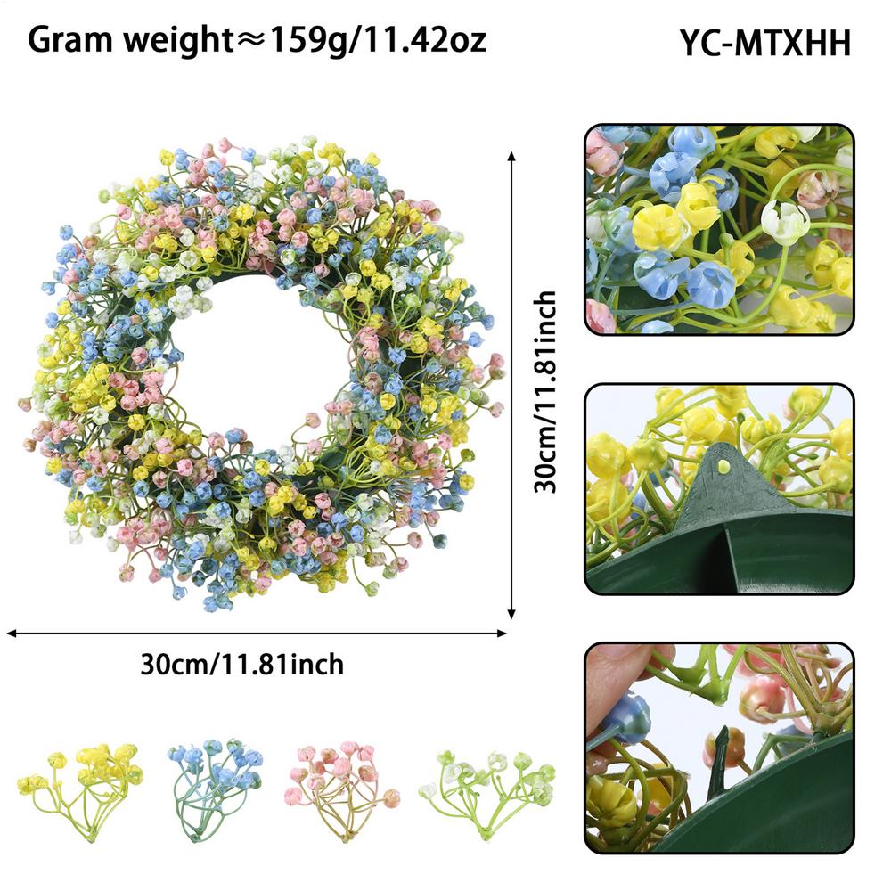 Искусственный Пасхальный венок 30 см Пасхальный звездный венок Свадебный декоративный венок Цветок для входной двери Весенний венок Праздничное украшение