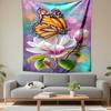 Butterfly and Magnolia Print Patterned tapestry for bedroom and living room home decor