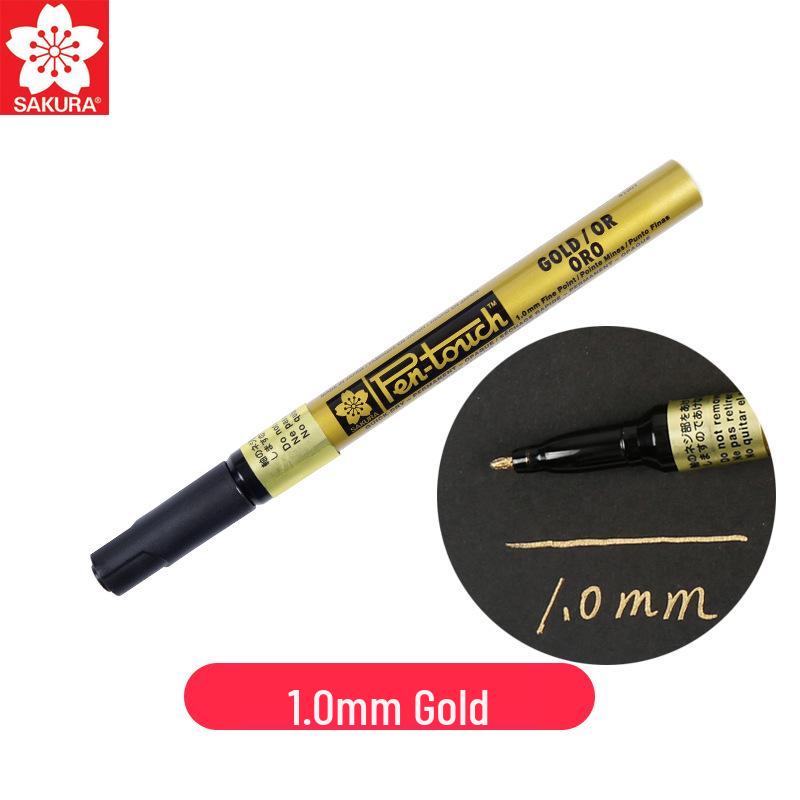 Japan Sakura Gold & White Oil-Based Paint Pen Set for Black Card Art & Drawing
