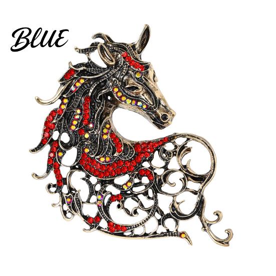 Animal Pin 1/4Pcs Retro Style Brooch Sparkling Rhinestones Inlaid Horse