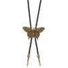 Bolo Tie Cowboy Costume Accessory for Men and Women Adjustable Length Vintage Metal Butterfly Pendant Necktie Necklace