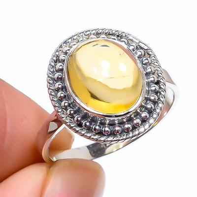 Natural Citrine Gemstone Handmade 925 Solid Sterling Silver Gift Ring S.8 Q7v40