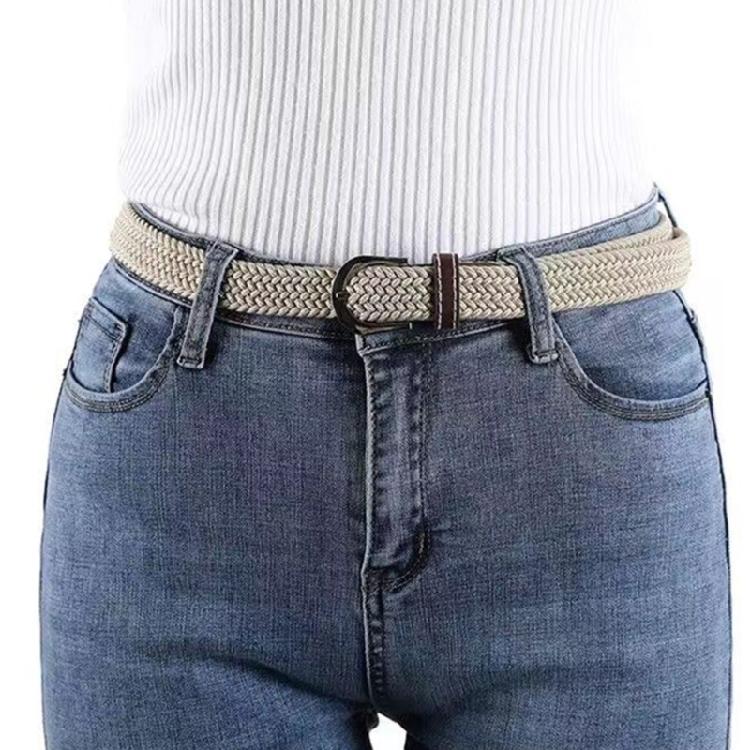 Stilvoller elastischer geflochtener Gürtel Verstellbarer Bund Modisches Taillenband Für die meisten Altersgruppen Canvas-Leder-Mischung Design