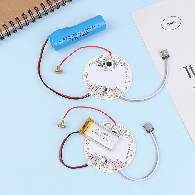 DC 5V Eingang Lichtquelle LED Lichtpanel 5W 57mm Dimmregler 3000K mit Berührungsschalter und Ladeanschluss Typ-C