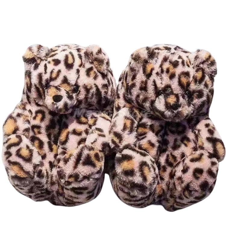 Plush Cartoon Teddy Bear Slippers - Warm, Thick Velvet, Fully Enclosed, Perfect for Couples, Autumn/Winter. 24CM Child (30-35)