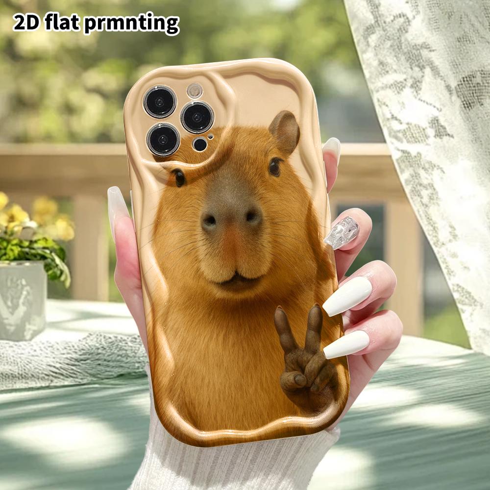 Phone Case: 2D, Fits iPhone 12 Pro To 18, Phone Decoration, Realistic Capybara Art, Perfect Christmas and Halloween Gift