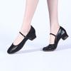 Size 34-42 Ladies' PU Modern Dance Shoes Gold Close Toe Beginner Latin Low Heeled Mary Jane Shoes