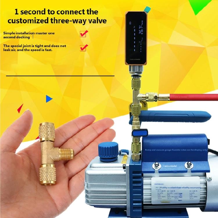 Valvole di Connessione Tripla in Ottone Ingegnerizzate con Precisione Adattatore per Manometro del Vuoto Robusto e Durevole per Strumenti a Vuoto