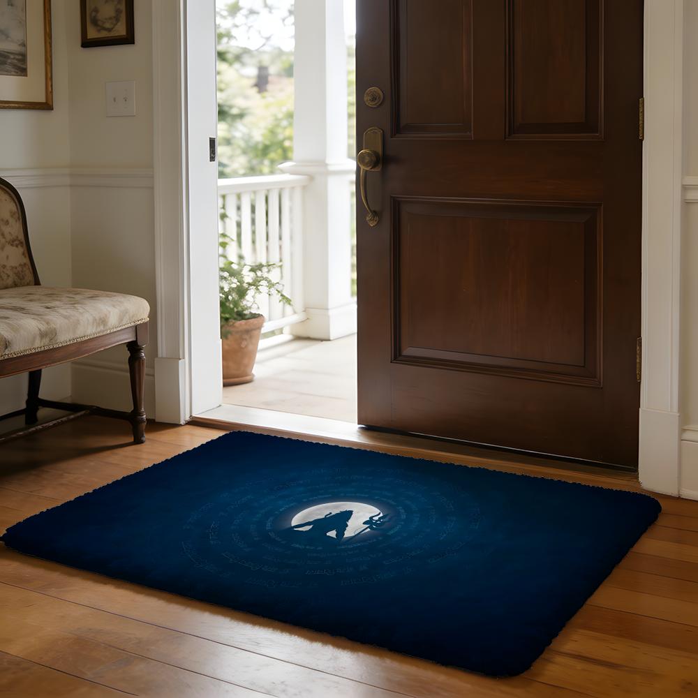 Lord Shiva Hindu God Buddha Floor Mat Soft Flannel Absorbent Mat Non-Slip Rug Home Bedroom Bathroom