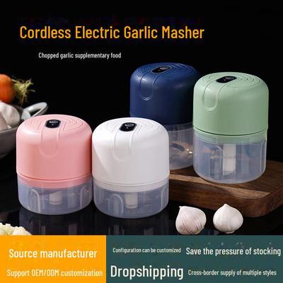 Mini machacador de ajos eléctrico inalámbrico: Procesador de alimentos automático y portátil para la cocina doméstica.