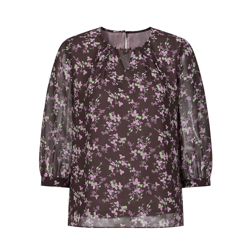 JUZUI Damen Sommer-Chiffonbluse mit Blumenmuster 2025
