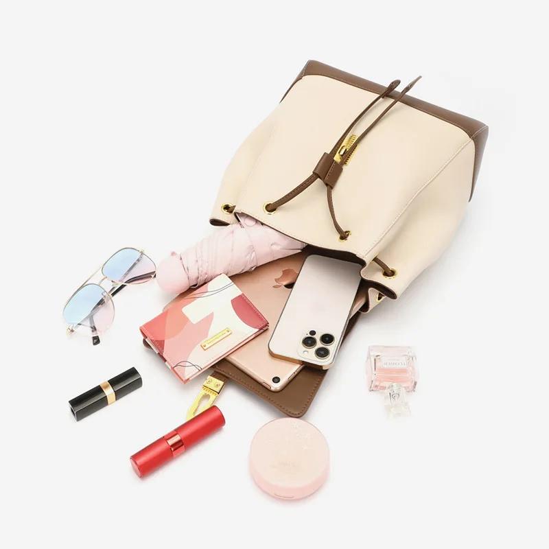 Large Capacity Genuine Leather Backpack for Girls Leather School Backpack Fashionable Backpacks