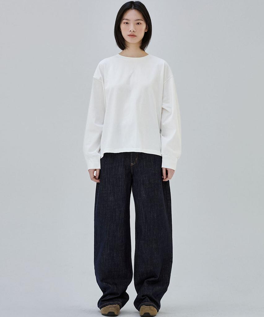 Marop 5115 Crop Oversized T-Shirt (Ivory)