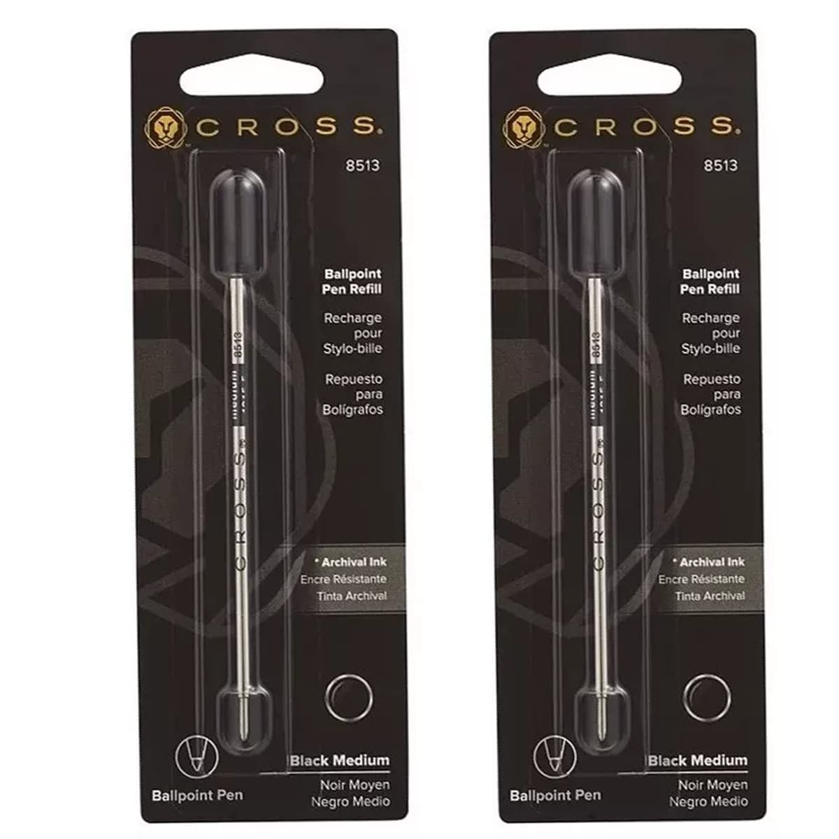

CROSS ballpoint pen refill 6 black M 8513 pieces/box (medium) чёрный