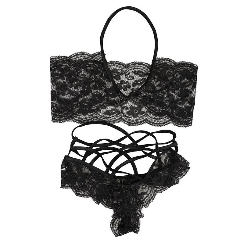 Ladies Sexy Lingerie Halter Sleepwear Lace Sexy Costumes Women Underwear Suit