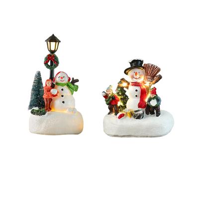 Christmas Figurine Scene Layout for Holiday Living Room Table Centerpiece