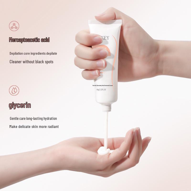 Han Ji Gentle Cleansing Depilatory Cream 60g - Painless Hair Removal for Armpits, Hands, and Legs, Suitable for Men and Women