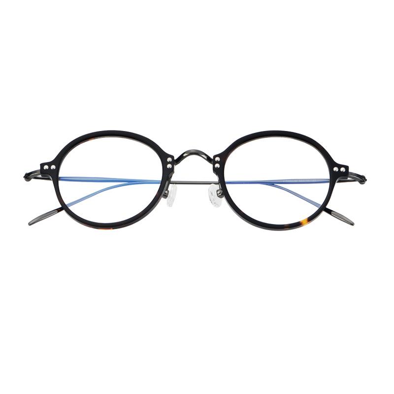 Ultra-Light B Titanium Retro Round Glasses for Men  Women