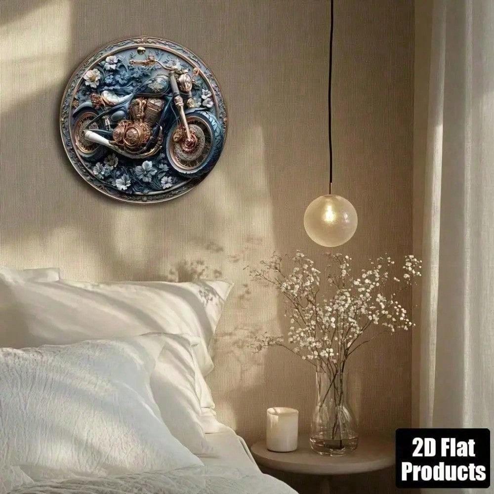 

8 Inch Round Vintage Motorcycle Metal Sign Garage Man Cave Wall Decor різнокольоровий