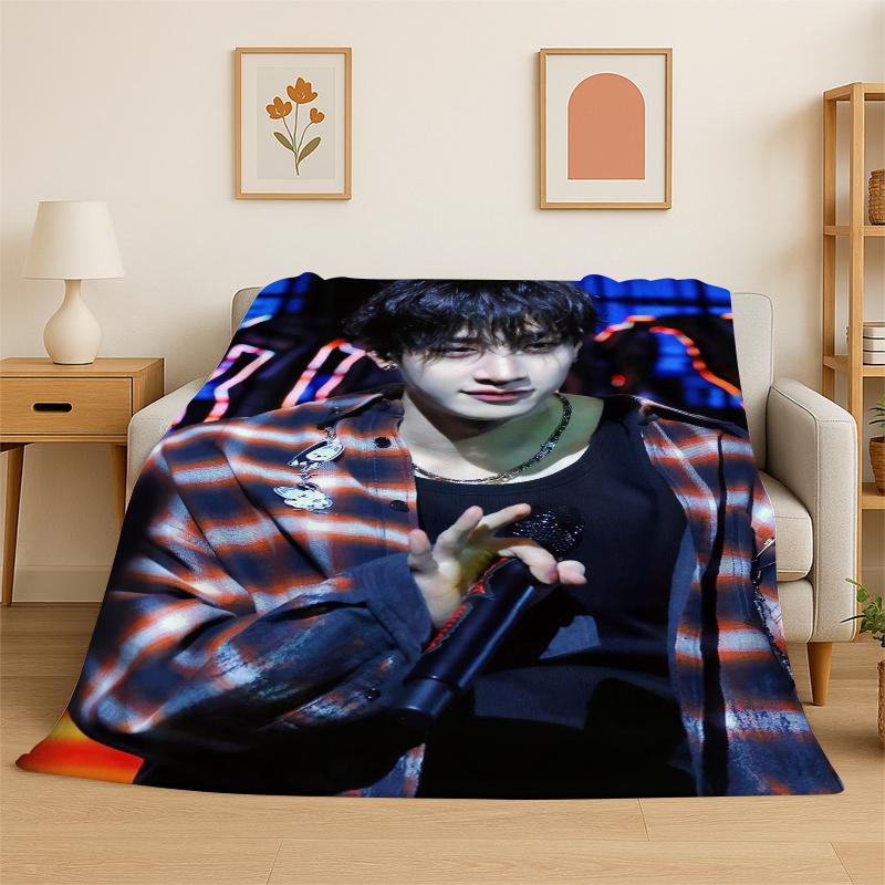 Kpop Bang Chan Stray Kids Coperta in Flanella Morbida Calda per Camera da Letto Soggiorno Letto Viaggio Campeggio Picnic Regalo