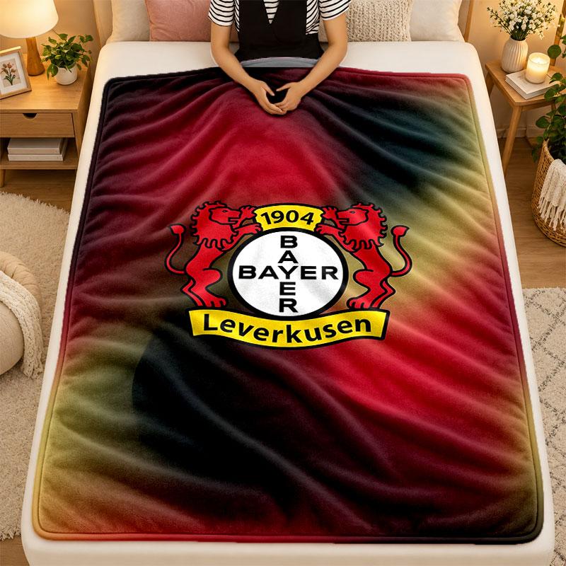 Flannel BlanketBayer Leverkusen Football Warm Soft Throw Blanket for Indoor Sofa Bed Living Room Use