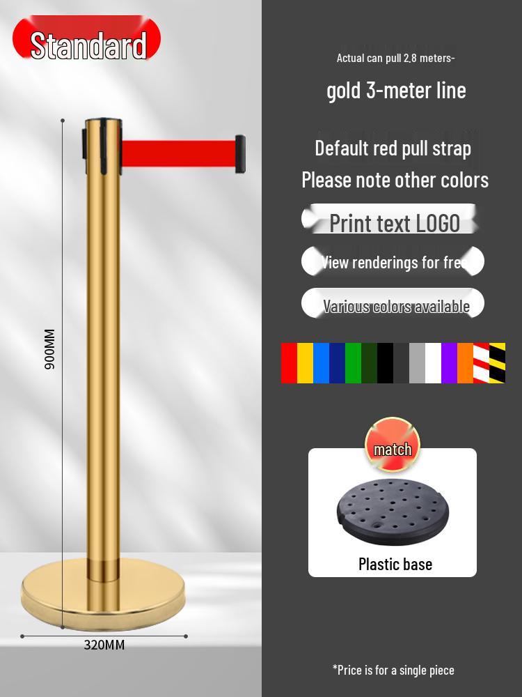 Retractable Queue Barrier Post with Belt