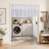 Cortina Media de Encaje, Cortina Transparente Floral Campestre Transpirable, Cortinas Estilo Nórdico Bloqueo de Polvo y Flujo de Aire, para Ventanas Medias de Cocina