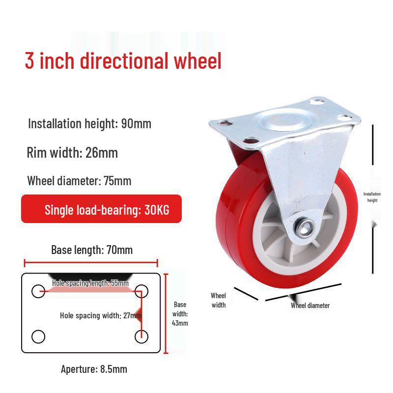 1-3 Inch Silent Swivel Caster Wheels with Brakes for Furniture and Trolleys