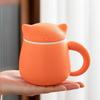 Kreative Glückskatze Keramiktasse mit Deckel Einzelperson Tragbare Wasserbecher Filter Haushalt Büro Utensilien Trinkgeschirr Geschenk Neu