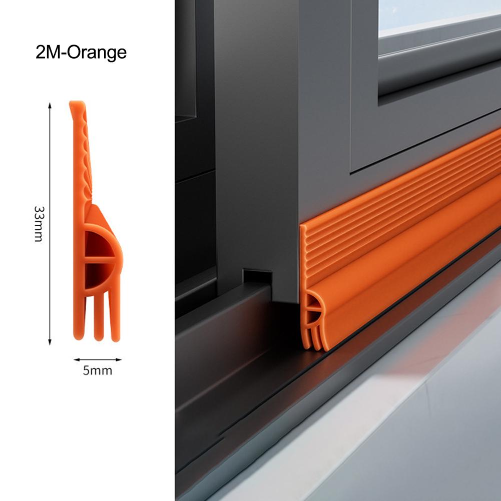 2M/Roll Sliding Window Weather Strips TPE Flexible Cuttable Door Bottom Sealing Strip Soundproofing Windproof Seal Strip Tape