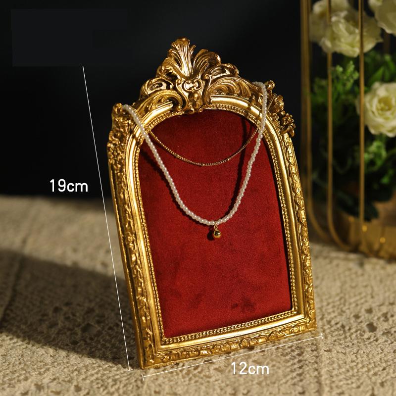Retro Picture Frame Shape Jewelry Display Stand Earrings Necklace Organizer Rack Jewelry Counter Showcase Props