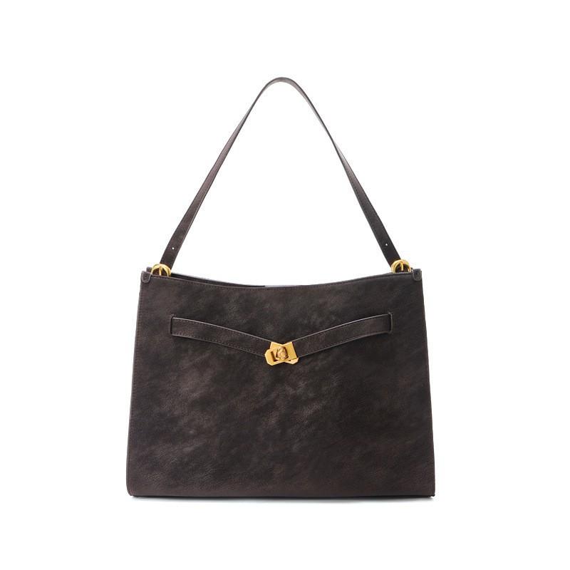 Genuine Leather Tote Bag High-quality Large-capacity Women s Shoulder Retro Cowhide Underarm Niche Commuter Handbag 34x12x25cm
