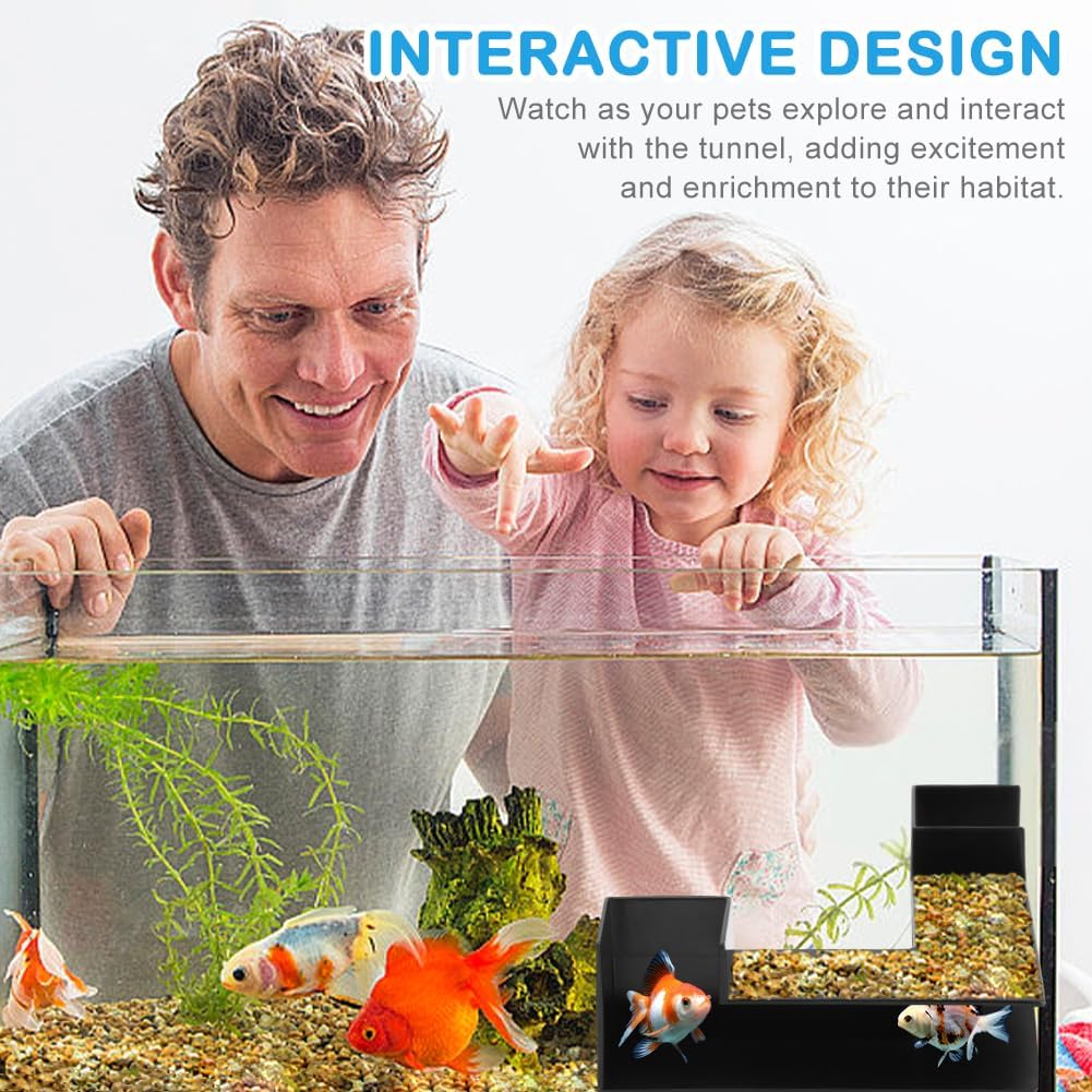 Shrimp Cave Aquarium Tunnel, Aquarium Underground Tunnel Corner Aquarium Cave Fish Tank Decorations, Fish & Shrimp Hideout for Aquariums