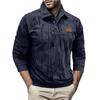 Men's Loose Casual Turn - Collar Button - Down Long - Sleeve Shirt With Ribbed Cuffs And Floral Pattern Top