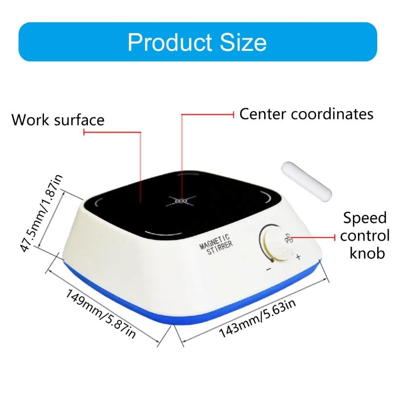 Laboratory Grade Portable Magnetic Stirrer With Stir Bar Adjustable Speed 300-3000RPM 3L Capacity EU Plug