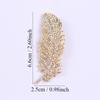 Temperament Full Diamond Feather Brooch Women'S Atmospheric Brooch Simple Pin Retro Suit Accessories
