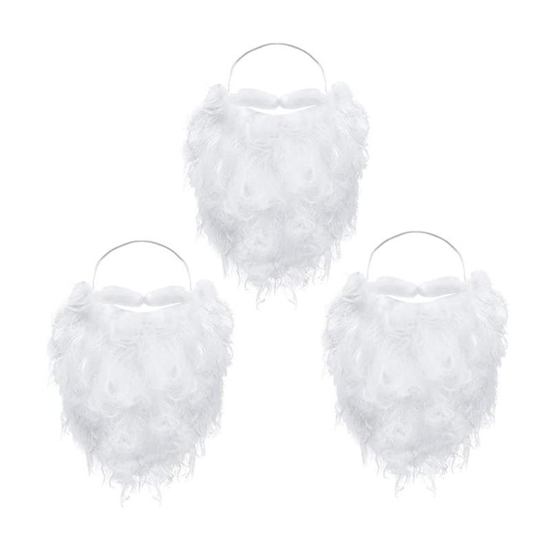 Barba di Babbo Natale Natale Barba Simulata Barba Bianca Decorativa Costume Cosplay di Natale Oggetto di Scena Forniture Decorazioni Festa di Natale