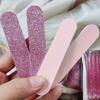 Nail Care Set - Pink Glitter Nail Files, Buffing Crystal Stick, and Heart-Shaped Sponge Blocks - Unscented Tools & Accessories Kit
