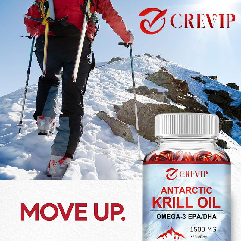 High-content Antarctic Krill Oil Extract Soft Capsules, Gluten-free, Suitable for Both Men and Women, 120 Capsules.