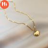 Hi Stainless Steel Gold Color Love Heart Necklaces For Women Chokers Trend Fashion Festival Party Gift Jewelry