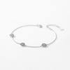 Pure 925 Sterling Silver Luxury Turquoise Blue Eyes Clear Cubic Zircon Crystal Link Chain Bracelet For Women Fine Jewelry