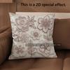 2D Floral Embroidered Pattern Digital Print Pillowcases Pattern Cushion Cover Suitable For Sofa Bedroom Car Pillow Cover