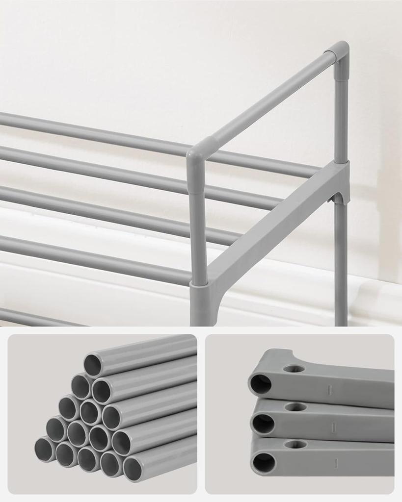 3-Tier Shoe Shelves Metal Shoe Racks 12-15 Pairs of Shoes, Stackable Shelf, for Living Room, Bedroom,