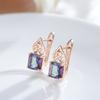 Square Natural Zircon Drop Earrings For Women For Women Fashion  Gold Color Luxury Holiday Party Daily Jewelry