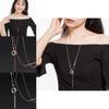 Geometric Elegant Long Sweater Chain For Women Stylish Versatile Accessory In White Gold And Gold Rose