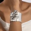 DIEZI Exaggeration Punk Flower Wide Cuff Bangles Bracelets For Women Men Vintage Gold Silver Metal Color Bracelets Gift Jewelry