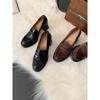 Retro thick-heeled loafers one-pedal single shoes high-heeled commuter Mary Jane small leather shoes