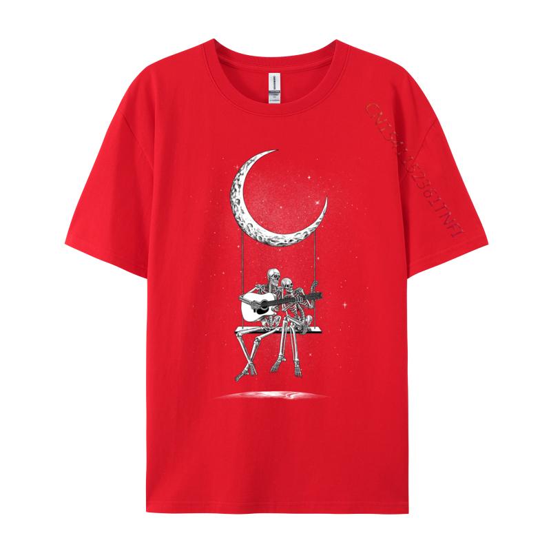 Keleton Playing Guitar Birthday Camisa T Shirts Plain Tops Shirts Family Cotton Fabric Funny Sweatshirts Europe Unisex