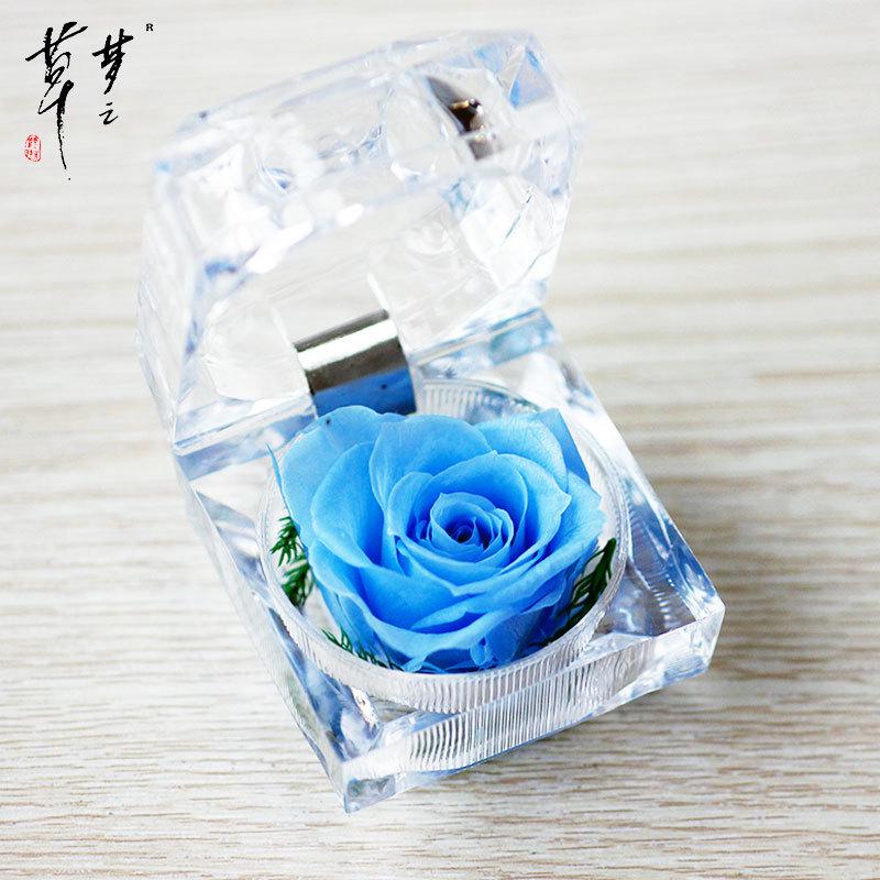 Preserved Crystal Rose Acrylic Flower Gift Box for Valentine's Day Confession
