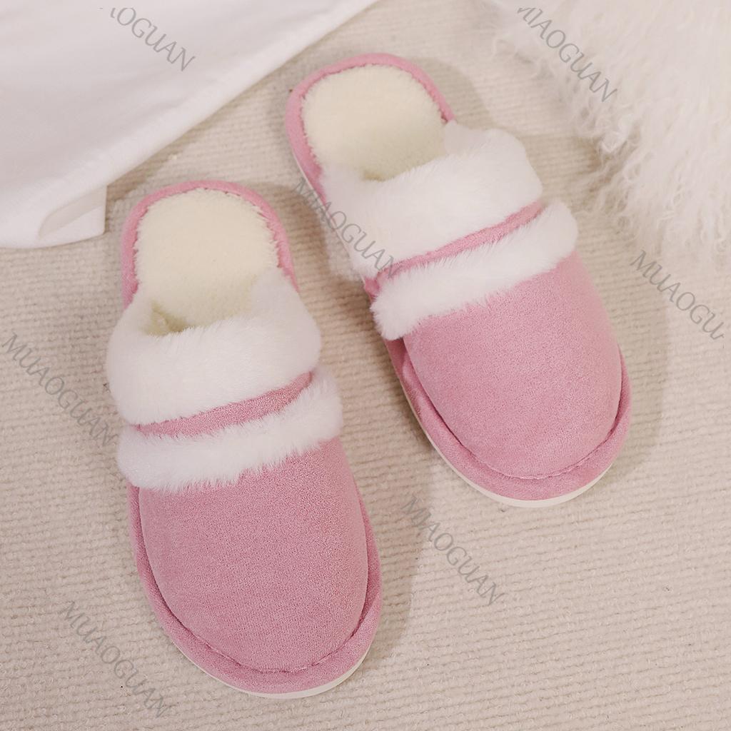 Fashion Women Winter Warm Ful Slippers Women Slippers Couple Home Slippers Indoor Plush Size Casual House Flat Bottom Slides Shoes